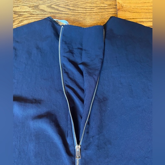 Everlane Japanese Goweave Full Back Zip Dress - Navy - Size 12 - Picture 5 of 9